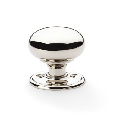 Click Here To Enlarge This Photo Of AW300-51-PN - Alexander & Wilks 'Kershaw' Classic Mushroom Door Knob 51mm dia. - Polished Nickel