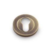 AW390AB - Alexander & Wilks Escutcheon Euro Profile on 50x6mm Rose - Antique Brass