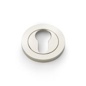 AW390PNPVD - Alexander & Wilks Escutcheon Euro Profile on 50x6mm Rose - Polished Nickel PVD