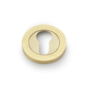 Click Here To Enlarge This Photo Of AW390SBPVD - Alexander & Wilks Escutcheon Euro Profile on 50x6mm Rose - Satin Brass PVD
