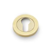 AW390SBPVD - Alexander & Wilks Escutcheon Euro Profile on 50x6mm Rose - Satin Brass PVD