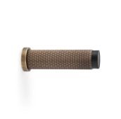 AW600-75-AB - Alexander & Wilks Brunel Diamond Knurled 75mm Cylinder Doorstop - Antique Brass