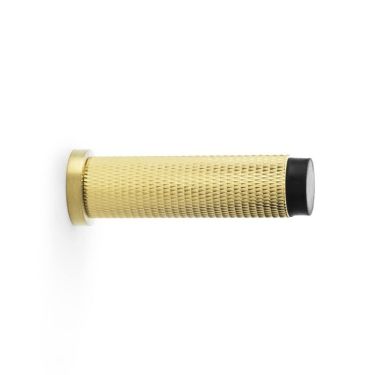 Click Here To Enlarge This Photo Of AW600-75-SBPVD - Alexander & Wilks Brunel Diamond Knurled 75mm Cylinder Doorstop - Satin Brass PVD