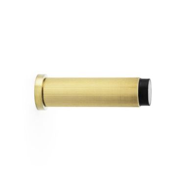 Click Here To Enlarge This Photo Of AW602-75-SBPVD - Alexander & Wilks Projection Cylinder Doorstop Reeded 75x20mm - Satin Brass PVD