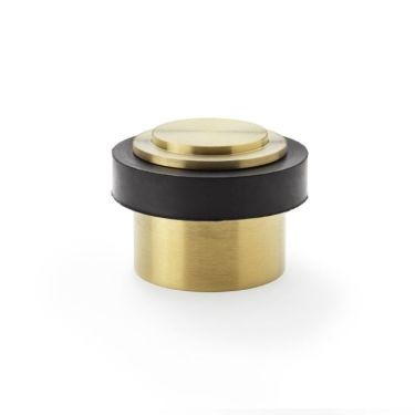 Click Here To Enlarge This Photo Of AW603SBPVD - Alexander & Wilks Floor Mounted Doorstop Plain 35x40mm - Satin Brass PVD