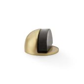 AW631SB - Alexander & Wilks Floor Mounted Oval Shielded Doorstop 45mm - Satin Brass