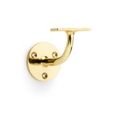 AW750PBL - Alexander & Wilks Handrail Bracket (Heavy) 80mm projection - Lacquered Brass