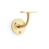 AW750SB - Alexander & Wilks Handrail Bracket (Heavy) 80mm projection - Satin Brass