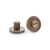 AW792AB - Alexander & Wilks Thumbturn & Release Reeded on 50x6mm Rose - Antique Brass