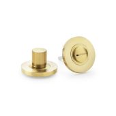 AW792SBPVD - Alexander & Wilks Thumbturn & Release Reeded on 50x6mm Rose - Satin Brass PVD