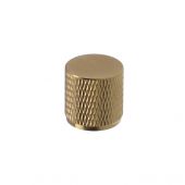 AW800-20-SBPVD - Alexander & Wilks Brunel Diamond Knurled Cabinet Knob - Satin Brass PVD - 20mm