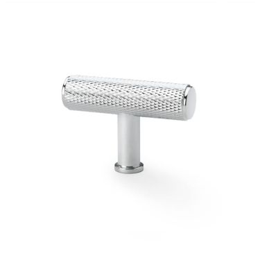 Click Here To Enlarge This Photo Of AW801-55-PC - Alexander & Wilks Knurled T-Bar Cupboard Knob 55mm - Polished Chrome