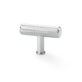 AW801-55-PC - Alexander & Wilks Knurled T-Bar Cupboard Knob 55mm - Polished Chrome