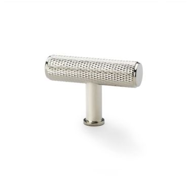 Click Here To Enlarge This Photo Of AW801-55-PN - Alexander & Wilks Knurled T-Bar Cupboard Knob 55mm - Polished Nickel