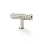 AW801-55-PN - Alexander & Wilks Knurled T-Bar Cupboard Knob 55mm - Polished Nickel