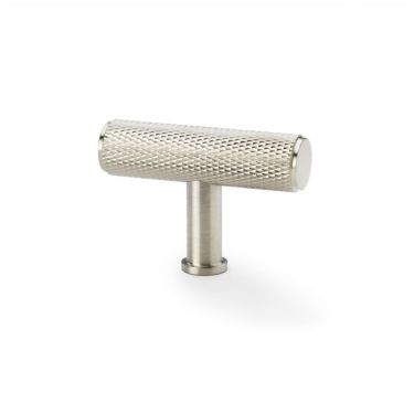 Click Here To Enlarge This Photo Of AW801-55-SN - Alexander & Wilks Knurled T-Bar Cupboard Knob 55mm - Satin Nickel