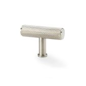 AW801-55-SN - Alexander & Wilks Knurled T-Bar Cupboard Knob 55mm - Satin Nickel