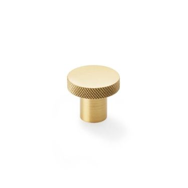 Click Here To Enlarge This Photo Of AW802-30-SB - Alexander & Wilks Hanover Knurled Circular Cupboard Knob 30mm - Satin Brass