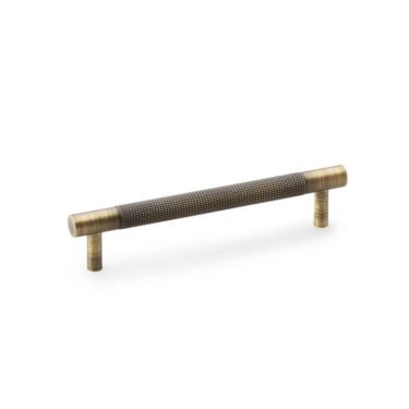 Click Here To Enlarge This Photo Of AW810-128-AB - Alexander & Wilks Brunel Diamond Knurled T-Bar Cabinet Handle - Antique Brass - 128mm Centres