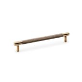 AW810-160-AB - Alexander & Wilks Brunel Diamond Knurled T-Bar Cabinet Handle - Antique Brass - 160mm Centres