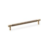 AW810-192-AB - Alexander & Wilks Brunel Diamond Knurled T-Bar Cabinet Handle - Antique Brass - 192mm Centres
