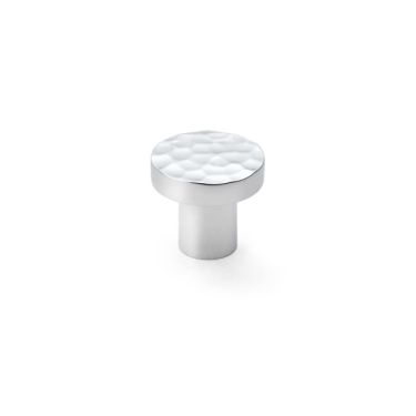 Click Here To Enlarge This Photo Of AW820-30-PC - Alexander & Wilks Hammered Face Round Cupboard Knob - Polished Chrome - 30mm