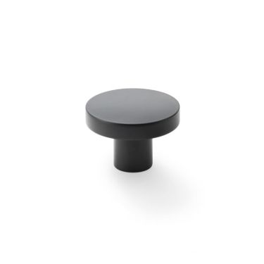 Click Here To Enlarge This Photo Of AW821-38-BL - Alexander & Wilks Plain Face Round Cupboard Knob - Black - 38mm