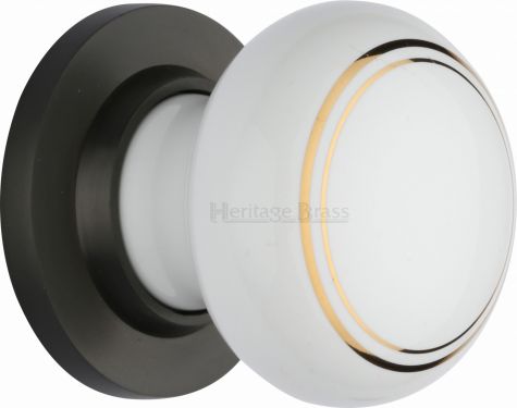 Click Here To Enlarge This Photo Of 6010-MB Heritage Brass Gold Line Mortice Knob with Matt Bronze Base