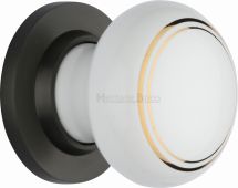 6010-MB Heritage Brass Gold Line Mortice Knob with Matt Bronze Base