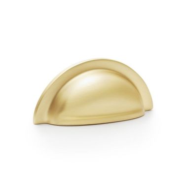Click Here To Enlarge This Photo Of AW903SB - Alexander & Wilks Ridged Cup Pull 76mm c/c - Satin Brass