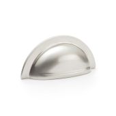 AW903SN - Alexander & Wilks Ridged Cup Pull 76mm c/c - Satin Nickel