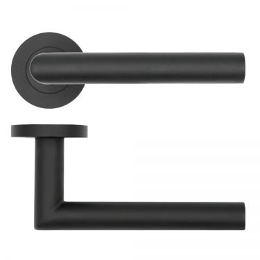 Click Here To Enlarge This Photo Of RT010PCB - Zoo Hardware Rosso Tecnica 'Lugano' Lever on Round Rose - Black