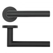 RT010PCB - Zoo Hardware Rosso Tecnica 'Lugano' Lever on Round Rose - Black