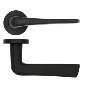 RT020PCB - Zoo Hardware Rosso Tecnica 'Como' Lever on Round Rose - Black