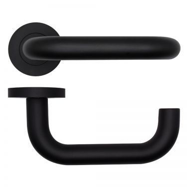 Click Here To Enlarge This Photo Of RT030PCB - Zoo Hardware Rosso Tecnica 'Maggiore' Lever on Round Rose - Black