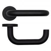 RT030PCB - Zoo Hardware Rosso Tecnica 'Maggiore' Lever on Round Rose - Black