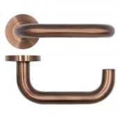 RT030PVDBZ - Zoo Hardware Rosso Tecnica 'Maggiore' Lever on Round Rose - Bronze