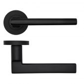 RT040PCB - Zoo Hardware Rosso Tecnica 'Varese' Lever on Round Rose - Black
