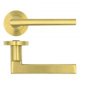 RT040PVDSB - Zoo Hardware Rosso Tecnica 'Varese' Lever on Round Rose - Satin Brass