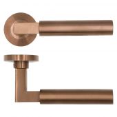 RT050PVDBZ - Zoo Hardware Rosso Tecnica 'Garda' Lever on Round Rose - Bronze