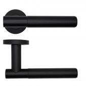 RT060PCB - Zoo Hardware Rosso Tecnica 'Orta' Lever on Round Rose - Black