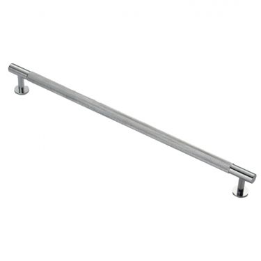 Click Here To Enlarge This Photo Of FTD700HCP - Carlisle Brass Fingertip Design Knurled Pull Handle 370mm (320mm c/c) Polished Chrome