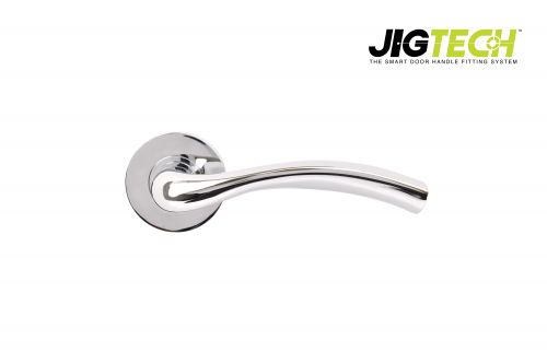 Click Here To Enlarge This Photo Of JTF1000-F Jigtech Polished Chrome 'Solar' Lever On Rose [CE]