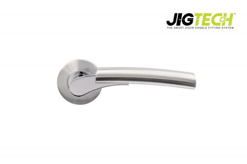 Click Here To Enlarge This Photo Of JTF1065-F Jigtech Polished Chrome/Satin Chrome 'Ultro' Lever On Rose [CE]