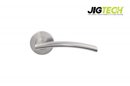 Click Here To Enlarge This Photo Of JTF1205-F Jigtech Satin Chrome 'Sabre' Lever On Rose [CE]