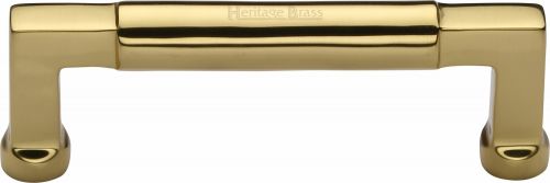 Click Here To Enlarge This Photo Of C0312 101-PB Heritage Brass Cabinet Pull Bauhaus Design 101mm ctc Polished Brass Finish