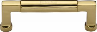 C0312 101-PB Heritage Brass Cabinet Pull Bauhaus Design 101mm ctc Polished Brass Finish