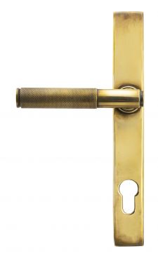 Click Here To Enlarge This Photo Of 45499 From The Anvil Aged Brass Brompton Slimline Lever Espag. Lock Set - 92mm centres - 212mm screw centres