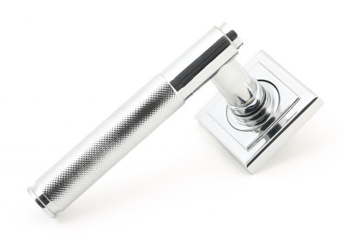 Click Here To Enlarge This Photo Of 45666 From The Anvil Polished Chrome Brompton Lever on Rose Set (Square)