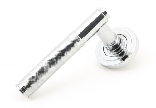 Click Here To Enlarge This Photo Of 49998 From The Anvil Polished Chrome Brompton Lever on Rose Set (Art Deco) - Unsprung